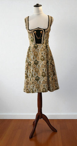 70s Vintage Dirndl Dress _ Size 8