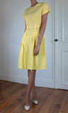 Bradrex Genuine Vintage 50s Sun Dress Yellow Belt Metallic zip Classy UK 10 - Vintage Boutique