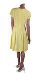Bradrex Genuine Vintage 50s Sun Dress Yellow Belt Metallic zip Classy UK 10 - Vintage Boutique