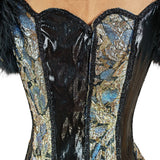 Feathers Metallic Ball Gown_ Size 10 - Vintage Boutique