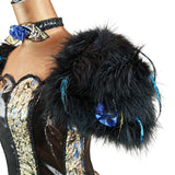 Feathers Metallic Ball Gown_ Size 10 - Vintage Boutique