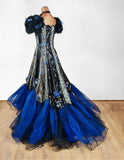 Feathers Metallic Ball Gown_ Size 10 - Vintage Boutique