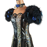 Feathers Metallic Ball Gown_ Size 10 - Vintage Boutique