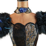 Feathers Metallic Ball Gown_ Size 10 - Vintage Boutique