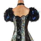 Feathers Metallic Ball Gown_ Size 10 - Vintage Boutique