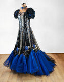 Feathers Metallic Ball Gown_ Size 10 - Vintage Boutique