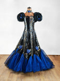 Feathers Metallic Ball Gown_ Size 10 - Vintage Boutique