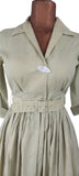 Genuine Vintage 50s Dress Cotton Knee Length Classy Elegant Cross over UK 8 - Vintage Boutique