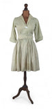 Genuine Vintage 50s Dress Cotton Knee Length Classy Elegant Cross over UK 8 - Vintage Boutique