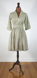 Genuine Vintage 50s Dress Cotton Knee Length Classy Elegant Cross over UK 8 - Vintage Boutique