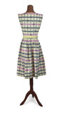 Genuine Vintage 50s Dress Cotton Summer Knee Length Classy Elegant Stripes UK 10 - Vintage Boutique