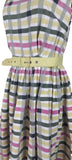 Genuine Vintage 50s Dress Cotton Summer Knee Length Classy Elegant Stripes UK 10 - Vintage Boutique