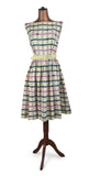 Genuine Vintage 50s Dress Cotton Summer Knee Length Classy Elegant Stripes UK 10 - Vintage Boutique