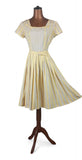 Genuine Vintage 50s Dress Cotton Summer Yellow Metallic zip Handmade UK 8 - Vintage Boutique