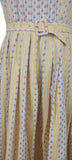 Genuine Vintage 50s Dress Cotton Summer Yellow Metallic zip Handmade UK 8 - Vintage Boutique