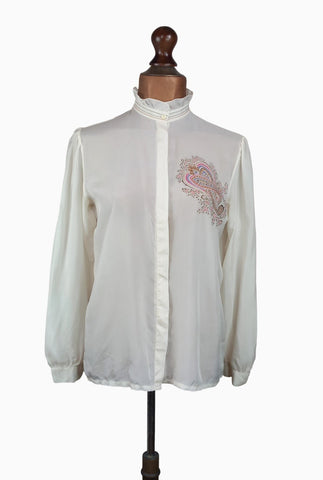 Italian Vintage 80s Shirt Blouse _ Size 14