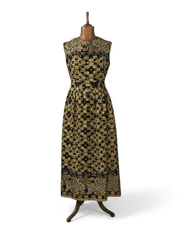 Vintage 70s Brocade Dress _ Size 12