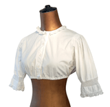 Vintage 70s Dirndl Blouse Traditional Folk Oktoberfest Lace Cottage Chic - UK 8 - Vintage Boutique