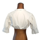 Vintage 70s Dirndl Blouse Traditional Folk Oktoberfest Lace Cottage Chic - UK 8 - Vintage Boutique