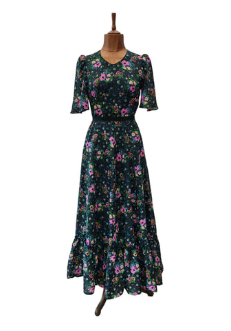 Vintage 70s Maxi Dress _ Size 10