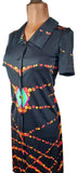 Vintage 70s Shirt Dress Mod Secretary Collared Boho Summer Midi Quirky UK 10 - Vintage Boutique