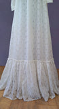 Vintage 70s Wedding Dress Boho Timeless Lace Classy Elegant Long Maxi Ivory UK 6 - Vintage Attic