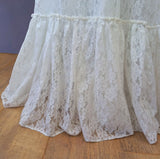Vintage 70s Wedding Dress Boho Timeless Lace Classy Elegant Long Maxi Ivory UK 6 - Vintage Attic