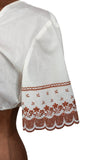 Vintage 80s Dirndl Blouse Traditional Folk Cottage Chic Embroidery - UK 10/12 - Vintage Boutique