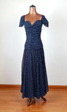 Vintage 80s Dress Cocktail Evening Elegant Classy Sweetheart Polka Dot UK 8 - Vintage Boutique
