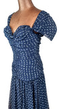 Vintage 80s Dress Cocktail Evening Elegant Classy Sweetheart Polka Dot UK 8 - Vintage Boutique