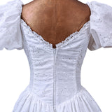 Vintage 80s French Wedding Dress Princess Traditional Cottage Chic White UK 8/10 - Vintage Boutique