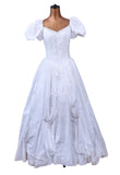 Vintage 80s French Wedding Dress Princess Traditional Cottage Chic White UK 8/10 - Vintage Boutique