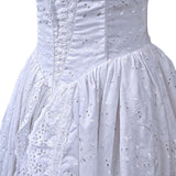 Vintage 80s French Wedding Dress Princess Traditional Cottage Chic White UK 8/10 - Vintage Boutique