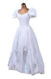 Vintage 80s French Wedding Dress Princess Traditional Cottage Chic White UK 8/10 - Vintage Boutique