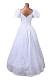 Vintage 80s French Wedding Dress Princess Traditional Cottage Chic White UK 8/10 - Vintage Boutique