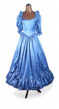 Vintage 80s Prom Ball Gown Princess Dress Fluid Satin Ruffles Flounces Bows UK 6 - Vintage Boutique