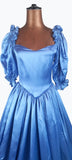 Vintage 80s Prom Ball Gown Princess Dress Fluid Satin Ruffles Flounces Bows UK 6 - Vintage Boutique