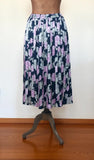 Vintage 80s Skirt Pleated Floral Summer Effortless Classic Floaty Midi UK 10 - Vintage Boutique