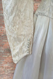 Vintage 80s Wedding Dress Classy Long Maxi Satin Lace Ivory long Train UK 10 - Vintage Attic