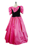 Vintage 90s Ball Gown Dress 3D Flowers Stage Theatre Velvet Satin Pink UK 18 - Vintage Boutique
