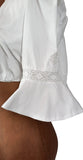 Vintage 90s Dirndl Blouse Summer Traditional Folk Oktoberfest Cotton - UK 10 - Vintage Boutique