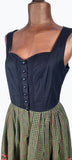 Vintage 90s Dirndl Dress Traditional Country Bavarian Oktoberfest Gingham UK 14 - Vintage Boutique