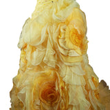 Yellow Ball Gown 3D Flowers _ Size 6 - Vintage Boutique