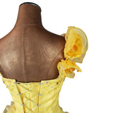 Yellow Ball Gown 3D Flowers _ Size 6 - Vintage Boutique
