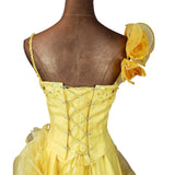 Yellow Ball Gown 3D Flowers _ Size 6 - Vintage Boutique
