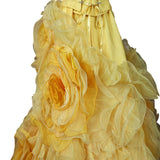 Yellow Ball Gown 3D Flowers _ Size 6 - Vintage Boutique