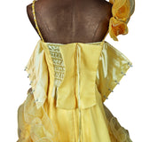 Yellow Ball Gown 3D Flowers _ Size 6 - Vintage Boutique