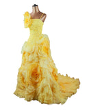 Yellow Ball Gown 3D Flowers _ Size 6 - Vintage Boutique