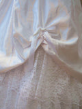 Vintage 80s Wedding Dress White Belle Princess Lace Beading Train UK 10/12 - VintageFairy