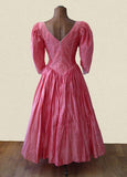 Vintage 90s Bridesmaid Prom Sweetheart Rockabilly Swing Long Raw Silk UK 8/10 - VintageFairy